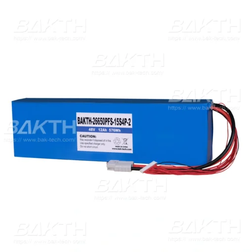 BAKTH-26650PFS-15S4P-2, 48V, 12Ah, 576Wh