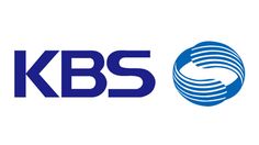 This may contain: the kbs logo is shown in blue and white