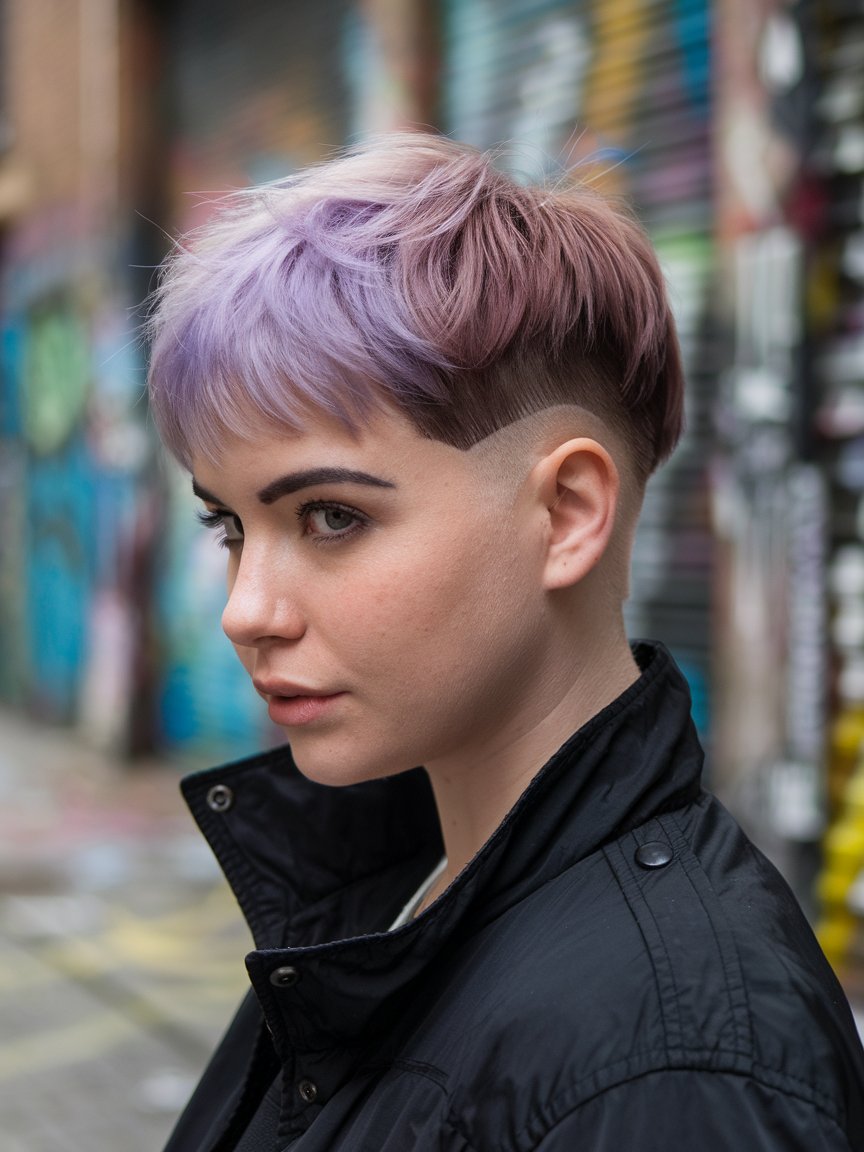 36. Two Tone Choppy Undercut Pixie