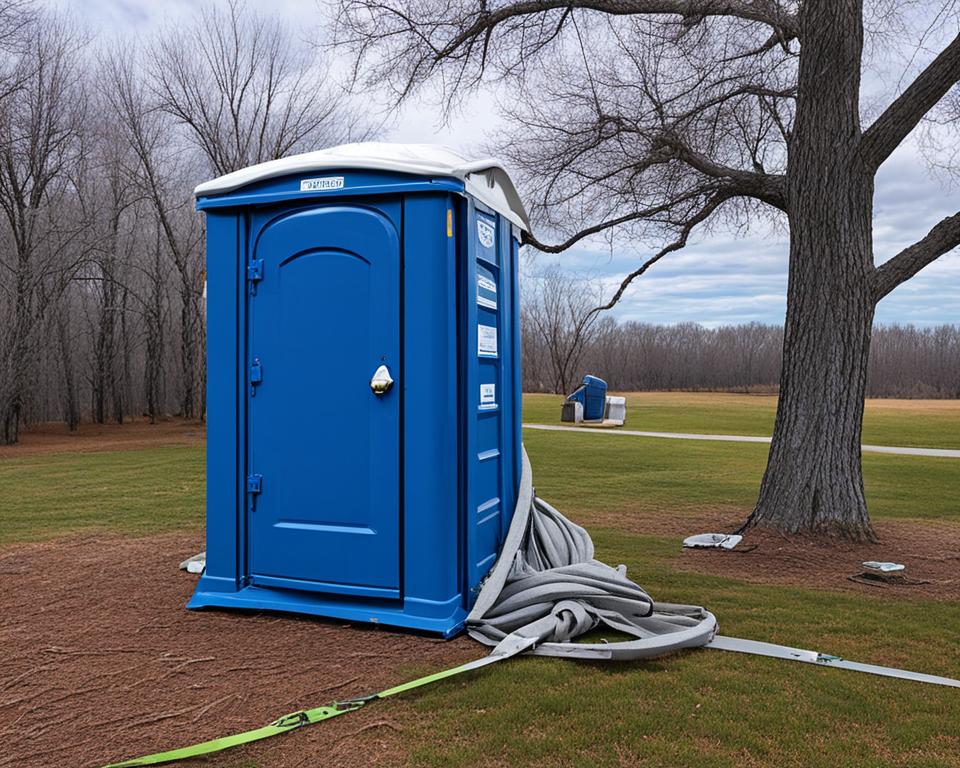 anchoring portable toilets