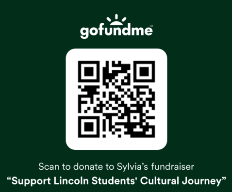 A qr code to a gofundme page to raise funds for students who wish to attend the Costa Rica Service Learning Trip