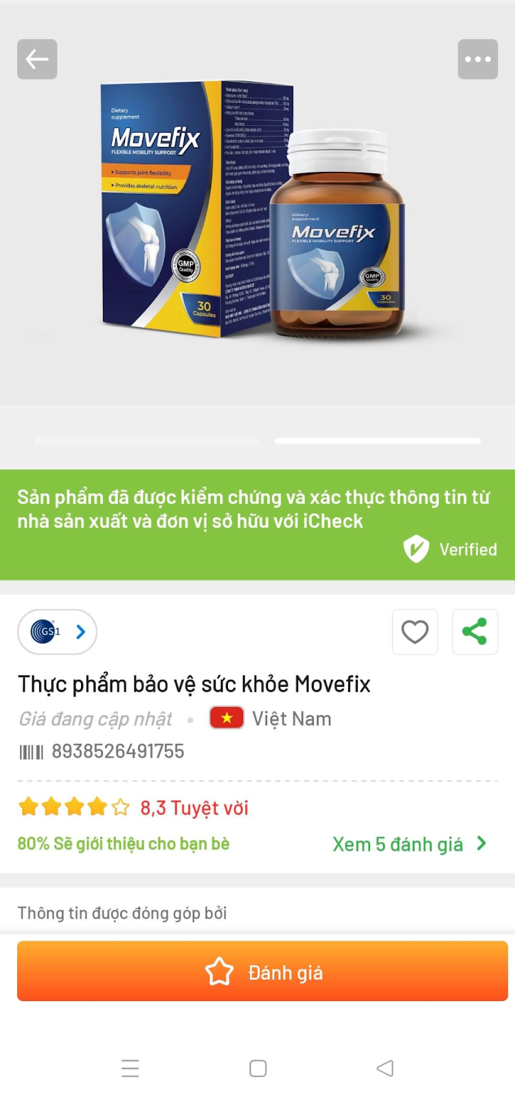 Thuốc trị khớp movefix nhà thuốc long châu