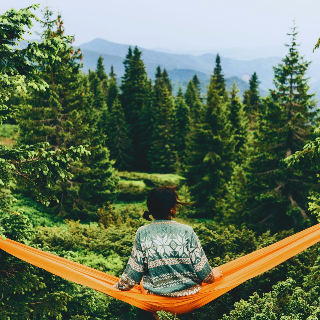 woman in hammocks