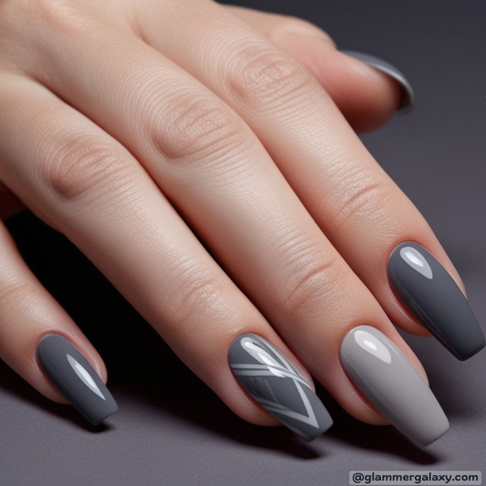 December Nails having Gray Tones
