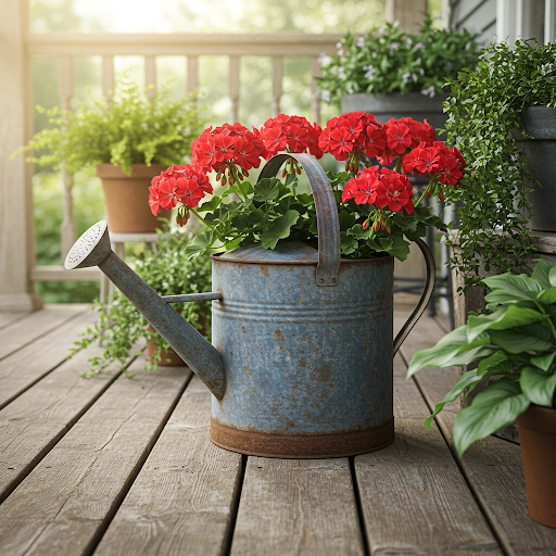 Repurposed Container Gardens for a Rustic Touch