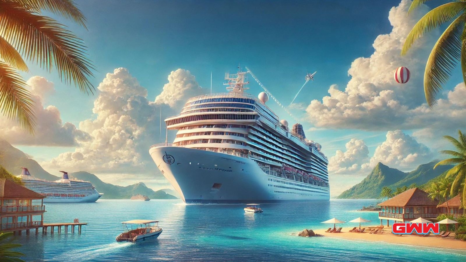 A wide aspect ratio promotional image featuring the luxurious cruise ship setting of the show.