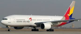 This contains an image of  Asiana Airlines flight