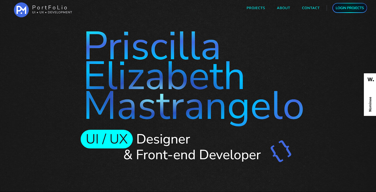 Web Developer Portfolio Examples Priscilla Mastrangelo