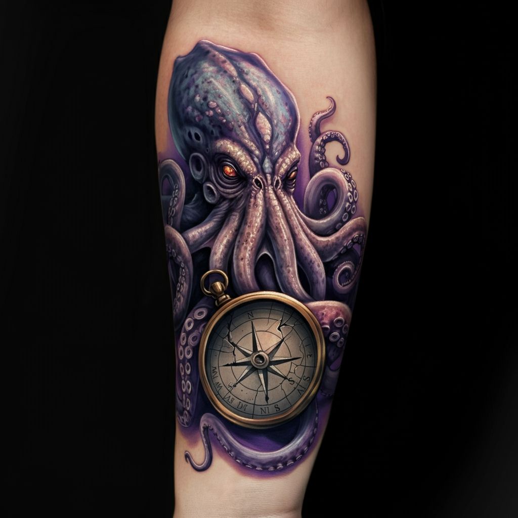 Kraken Tattoo on forearm 