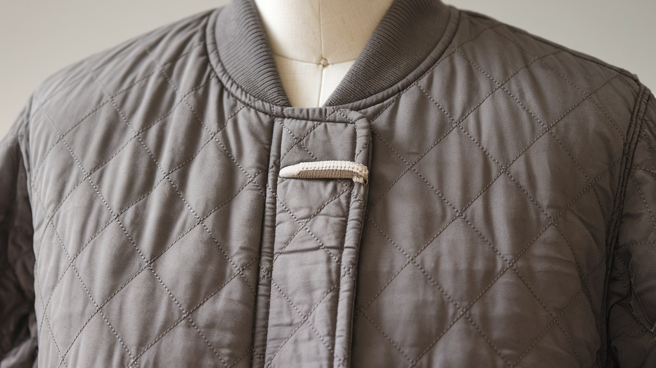 j.crew factory quilted jacket cotton hook closure