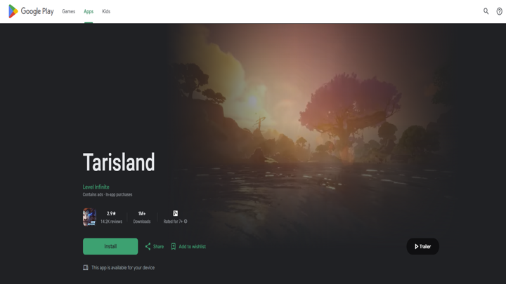 tarisland download from play store