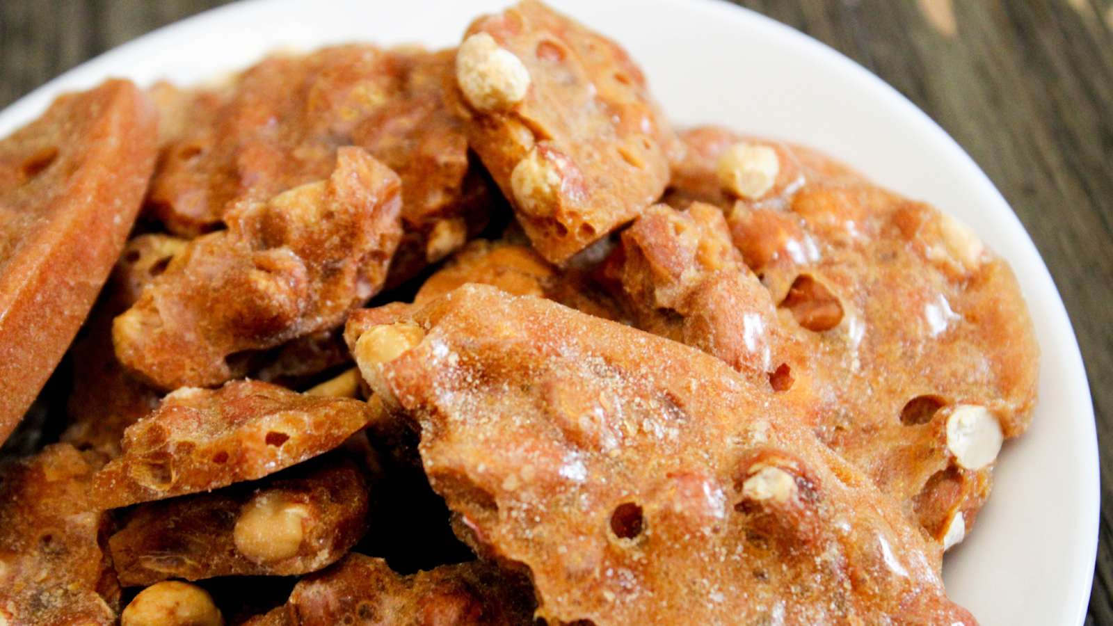 Gourmet Mixed Nut Brittle on a plate