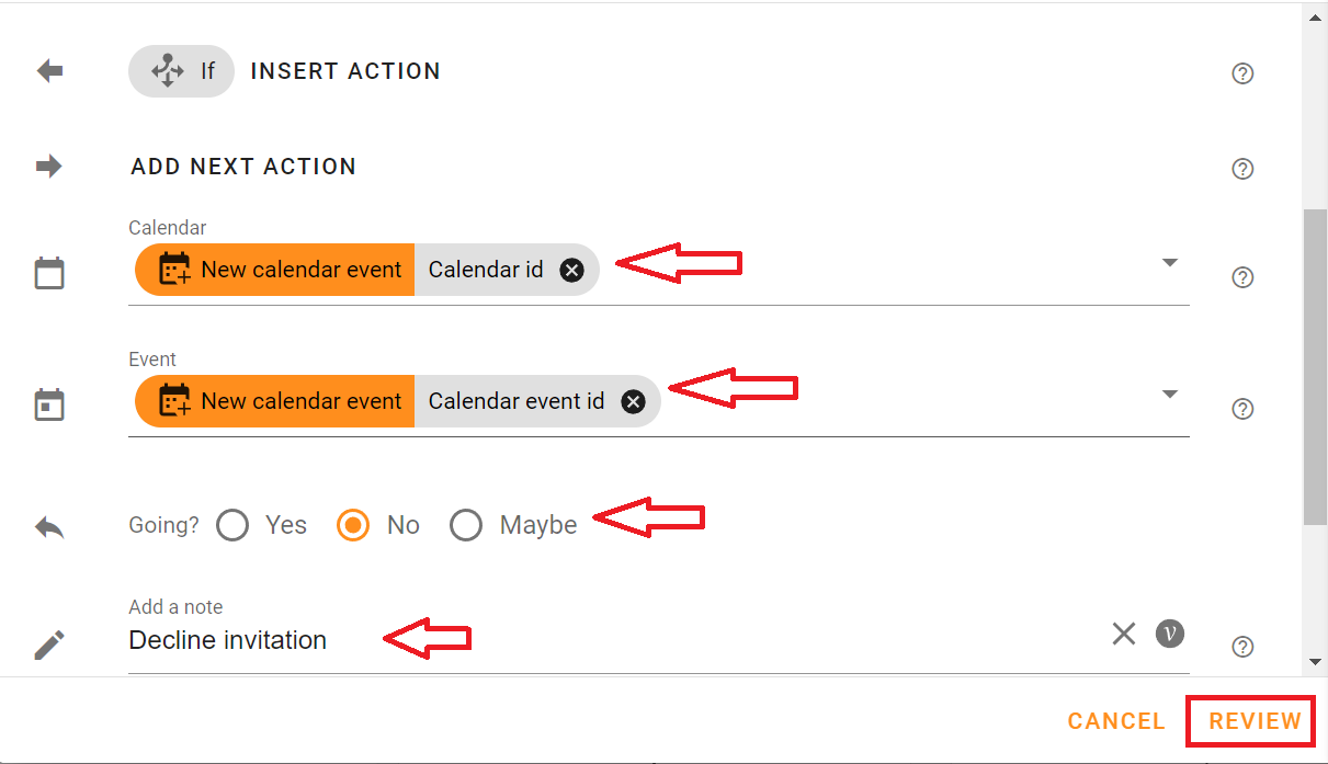 Automatically decline calendar invites from specific senders