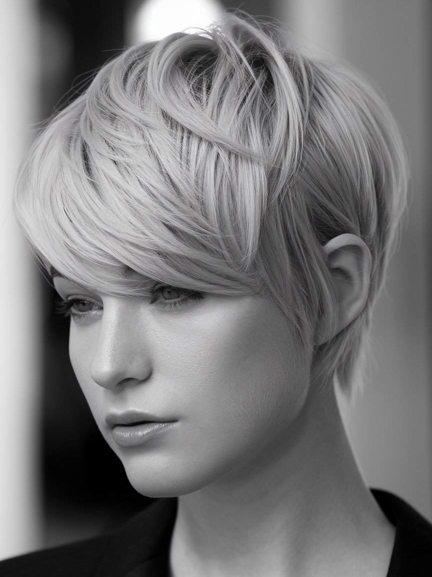 15. Rounded Pixie with Side Part