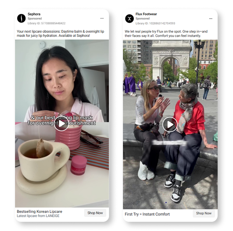 Instagram video ads examples