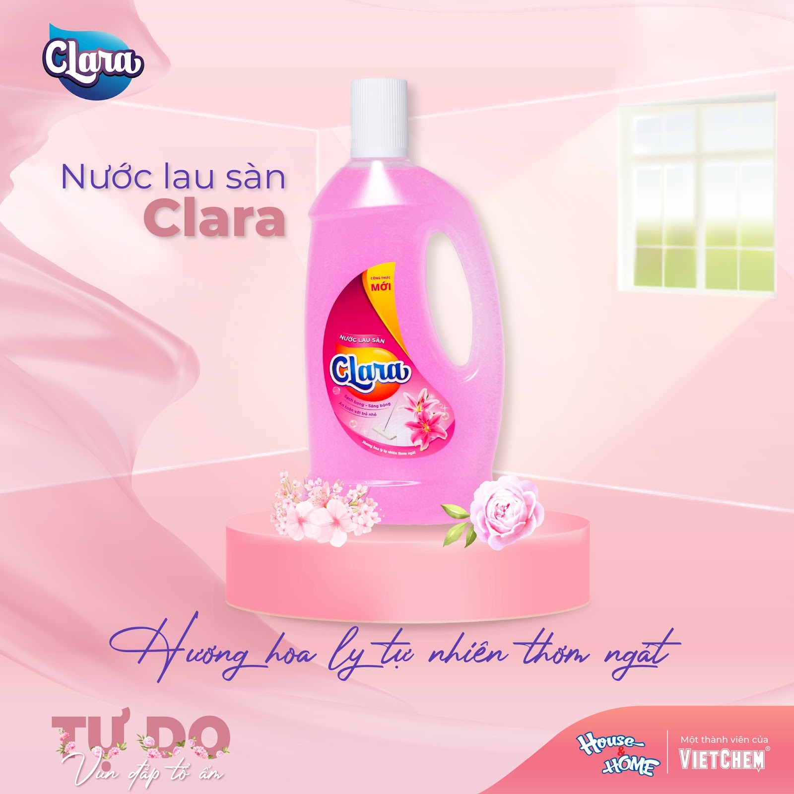 Nước lau sàn Clara hương hoa ly