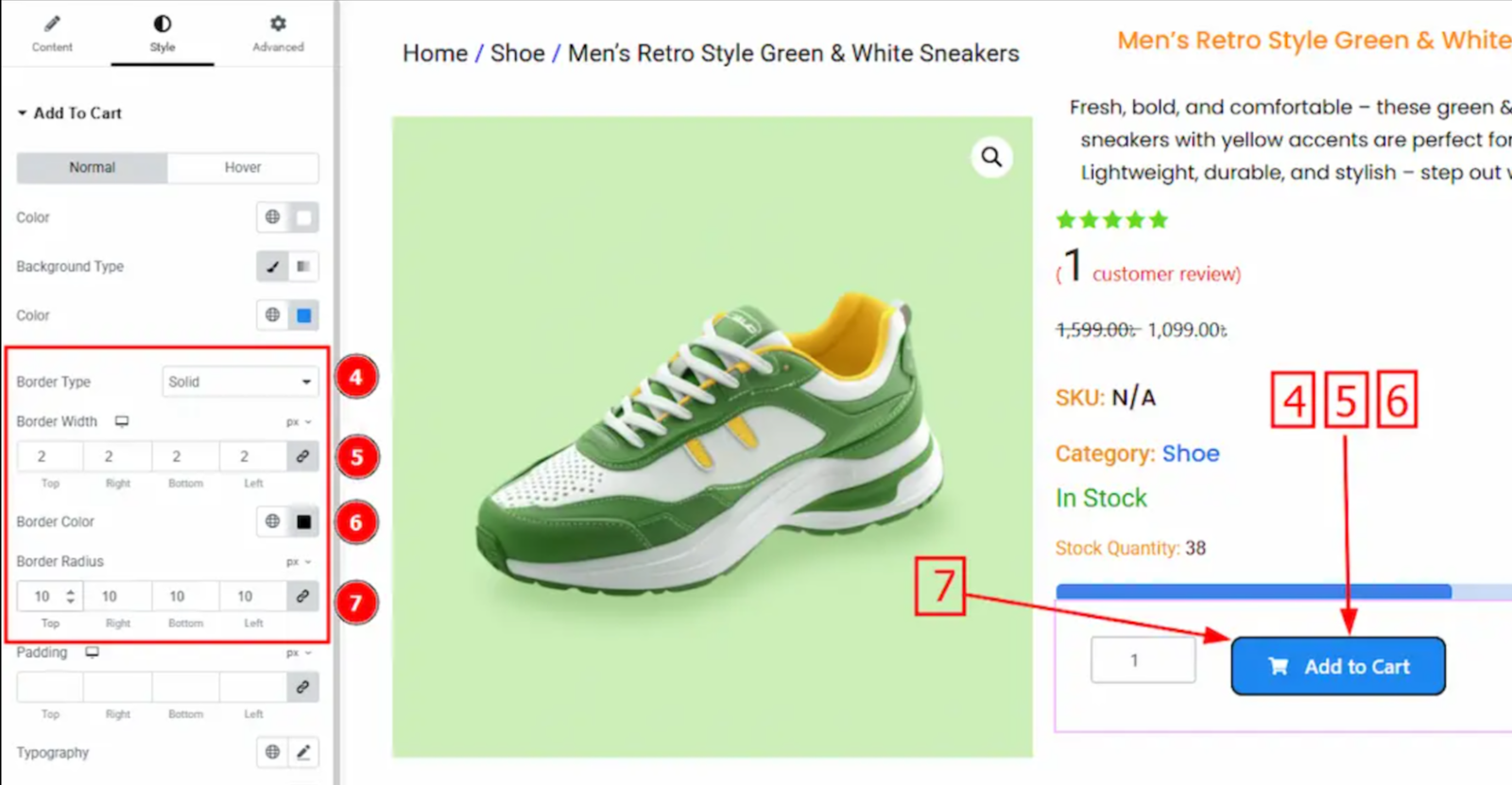 customize background of add to cart button