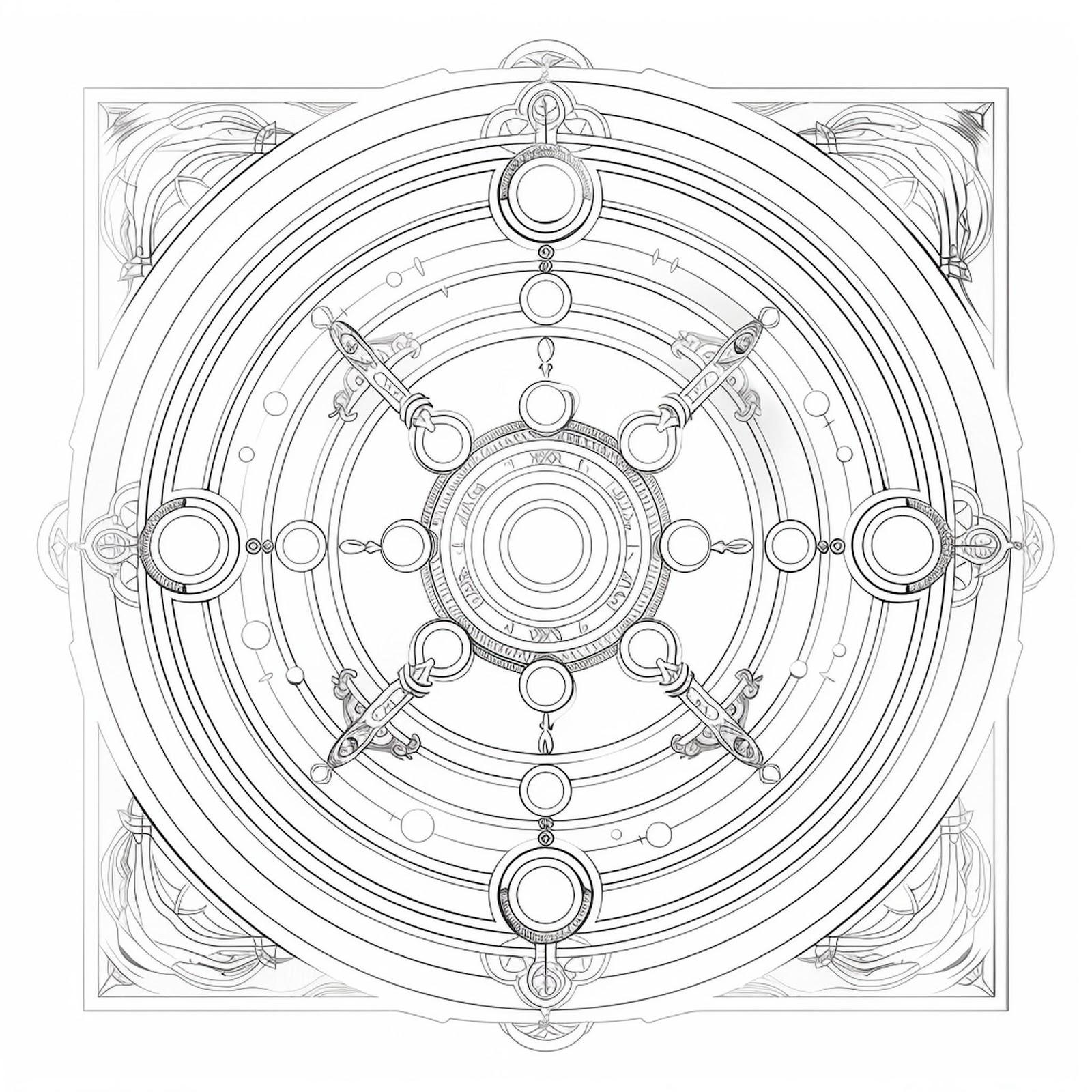 Aquarius Mandala Coloring Page