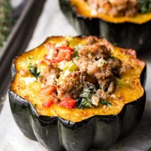 Sausage Stuffed Acorn Squash