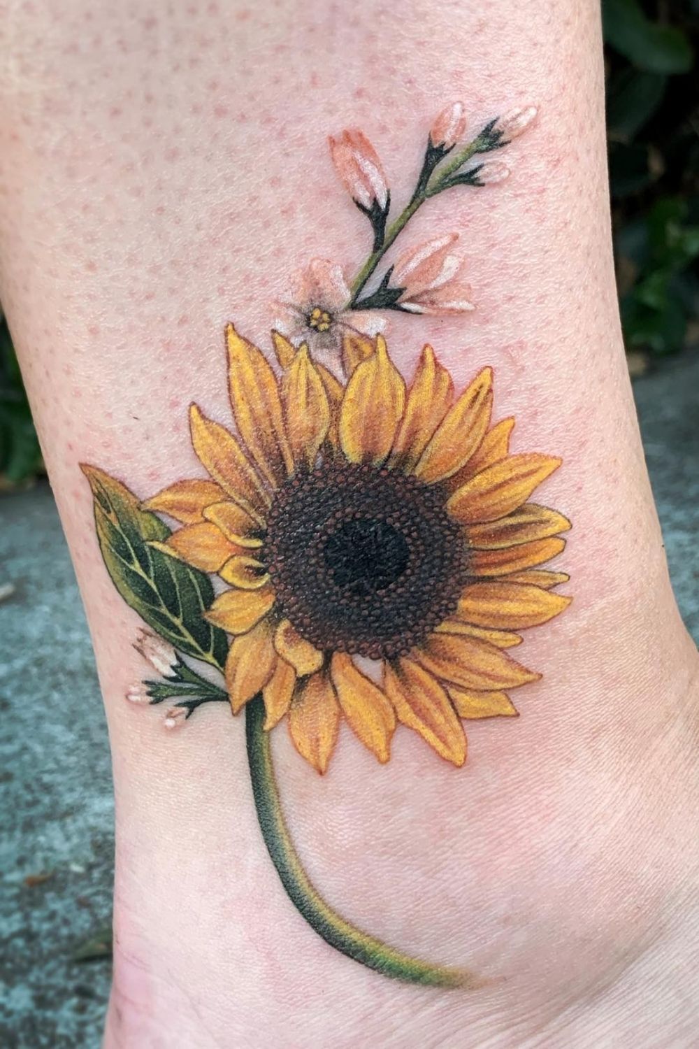 Sunflower Foot Tattoos 