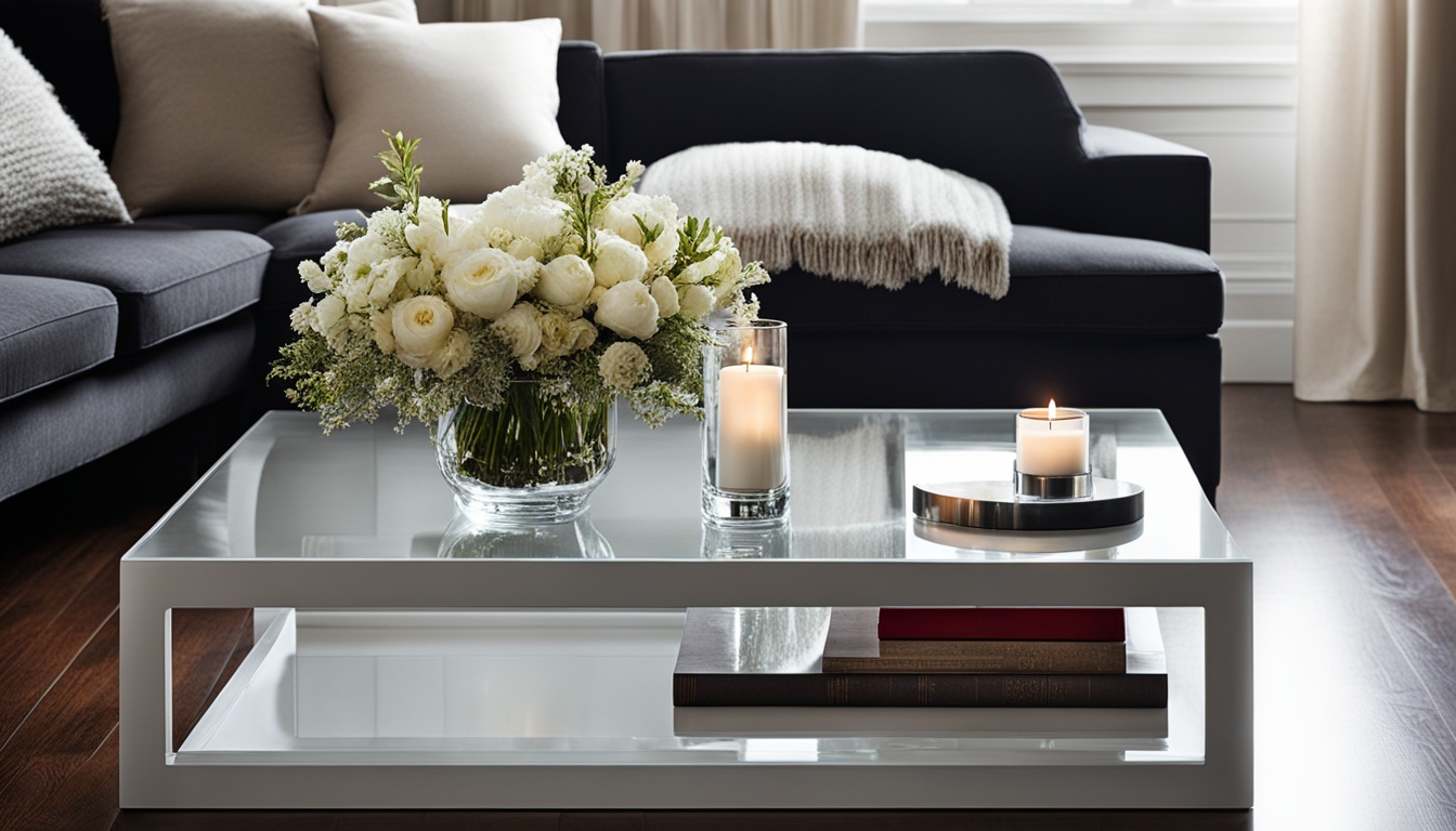 glass coffee table decorating ideas