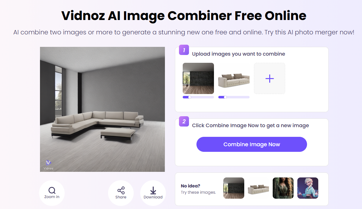 Get Inspired with Vidnoz Image Combiner