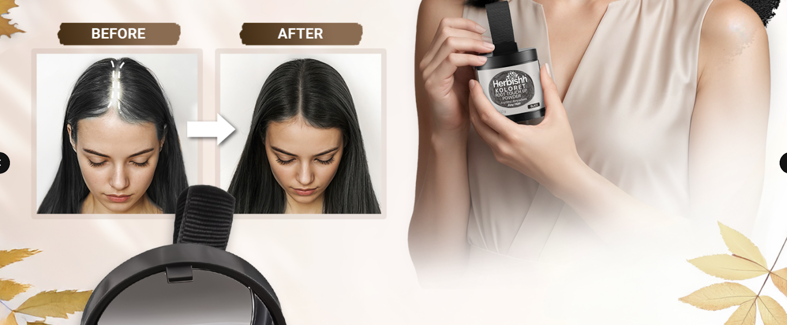 Natural Black  Koloret Root Touch Up Powder– 10 gm