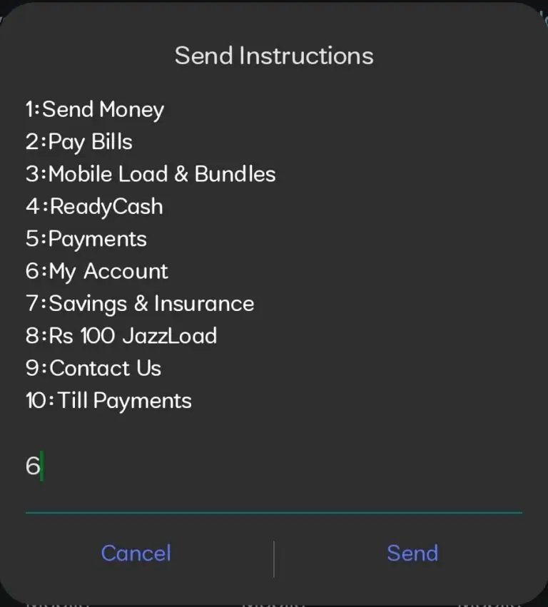 A list of instructions will appear on your screen with options like Pay Bills, Mobile Load & Bundles, ReadyCash and much more. All with their associated number.