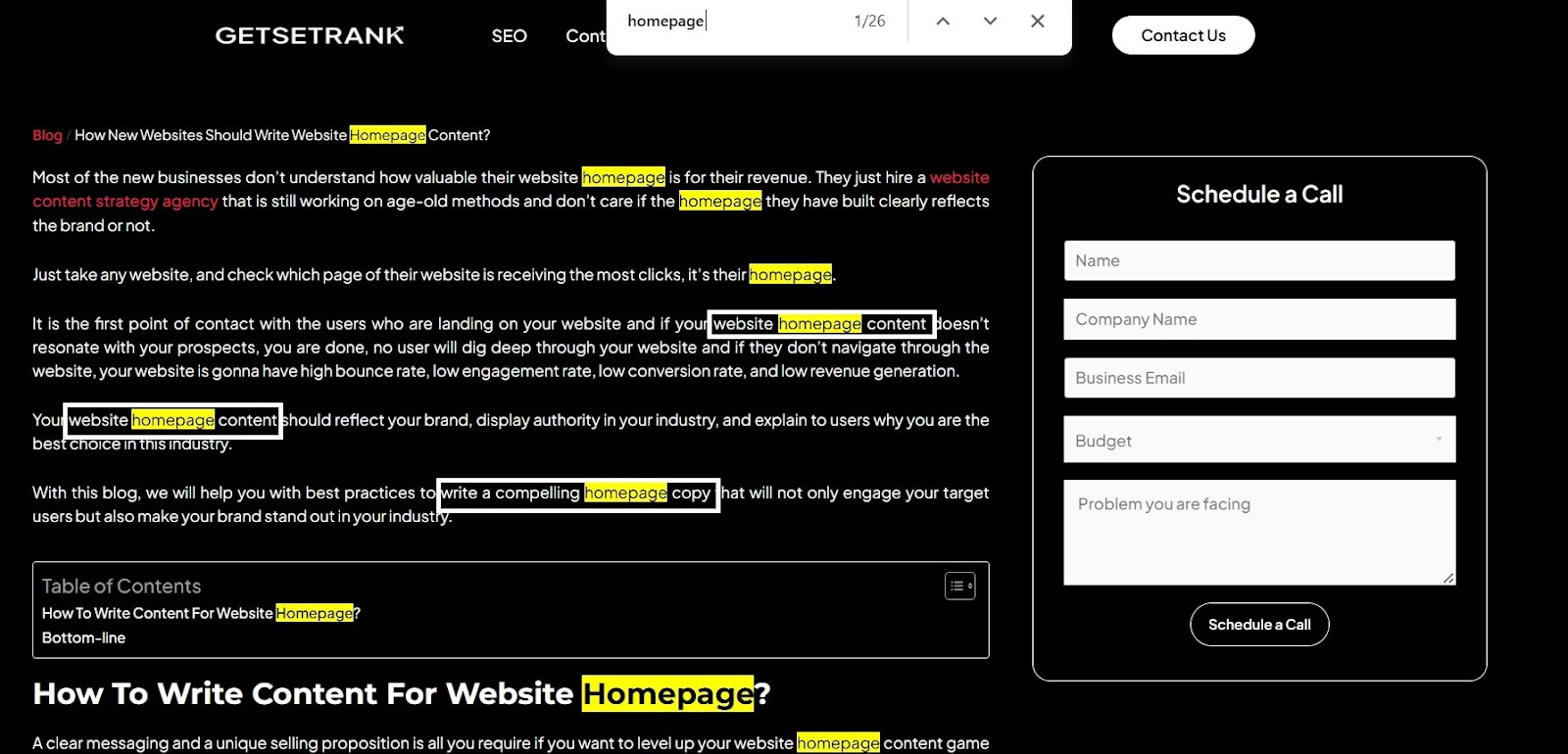 using primary and secondary keywords in content