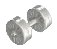 A pair of weights on a black background

Description automatically generated with medium confidence