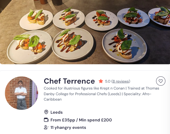 Chef Terrence’s luxury dewsbury catering