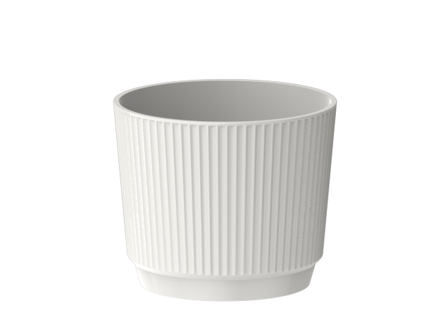 Elegant pleated round orchid planter in glossy finish for 2 x 3.5" orchids, comes in four colors (F224-14)
