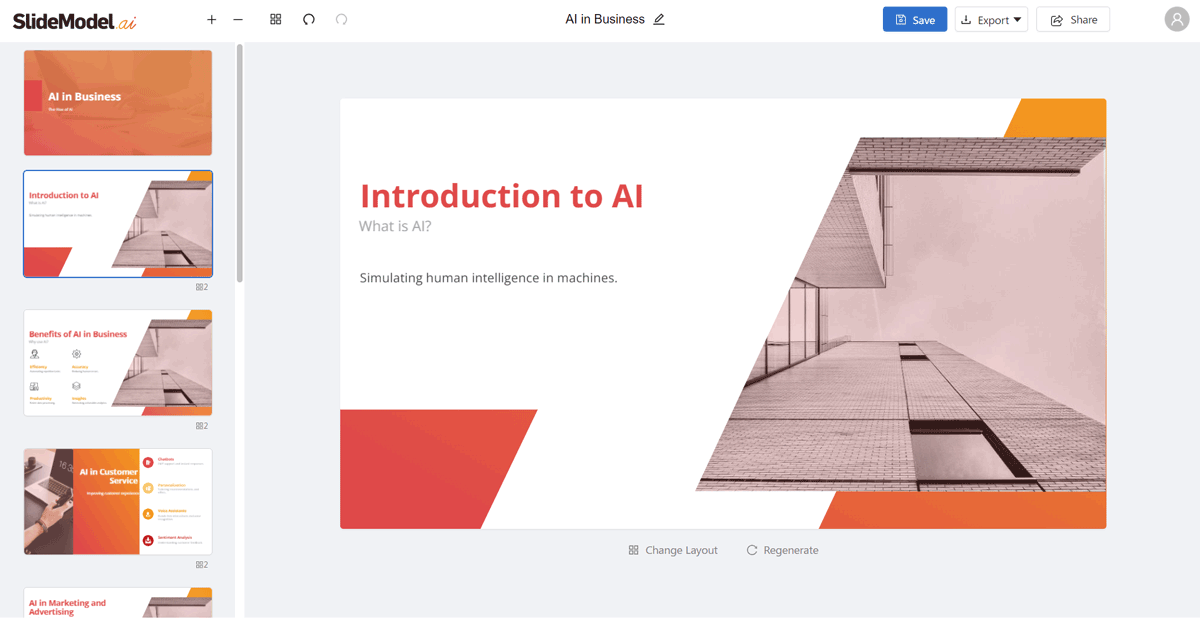 SlideModel AI User Interface