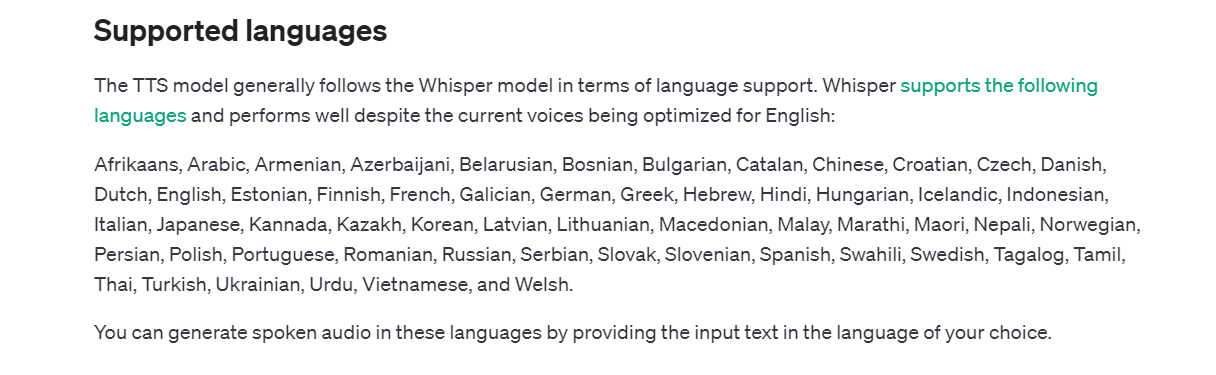 OpenAI text to speech