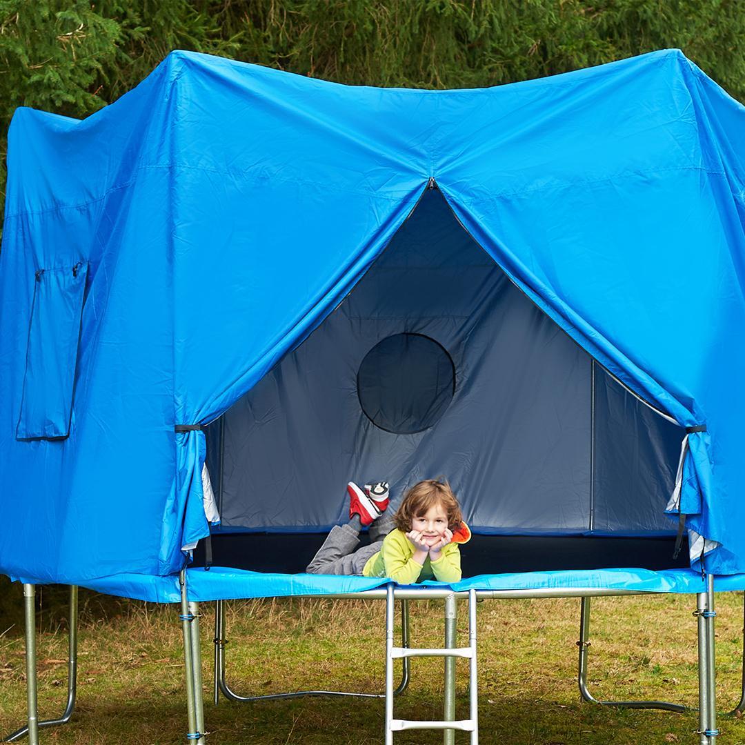 Girl on Above Ground Trampoline 