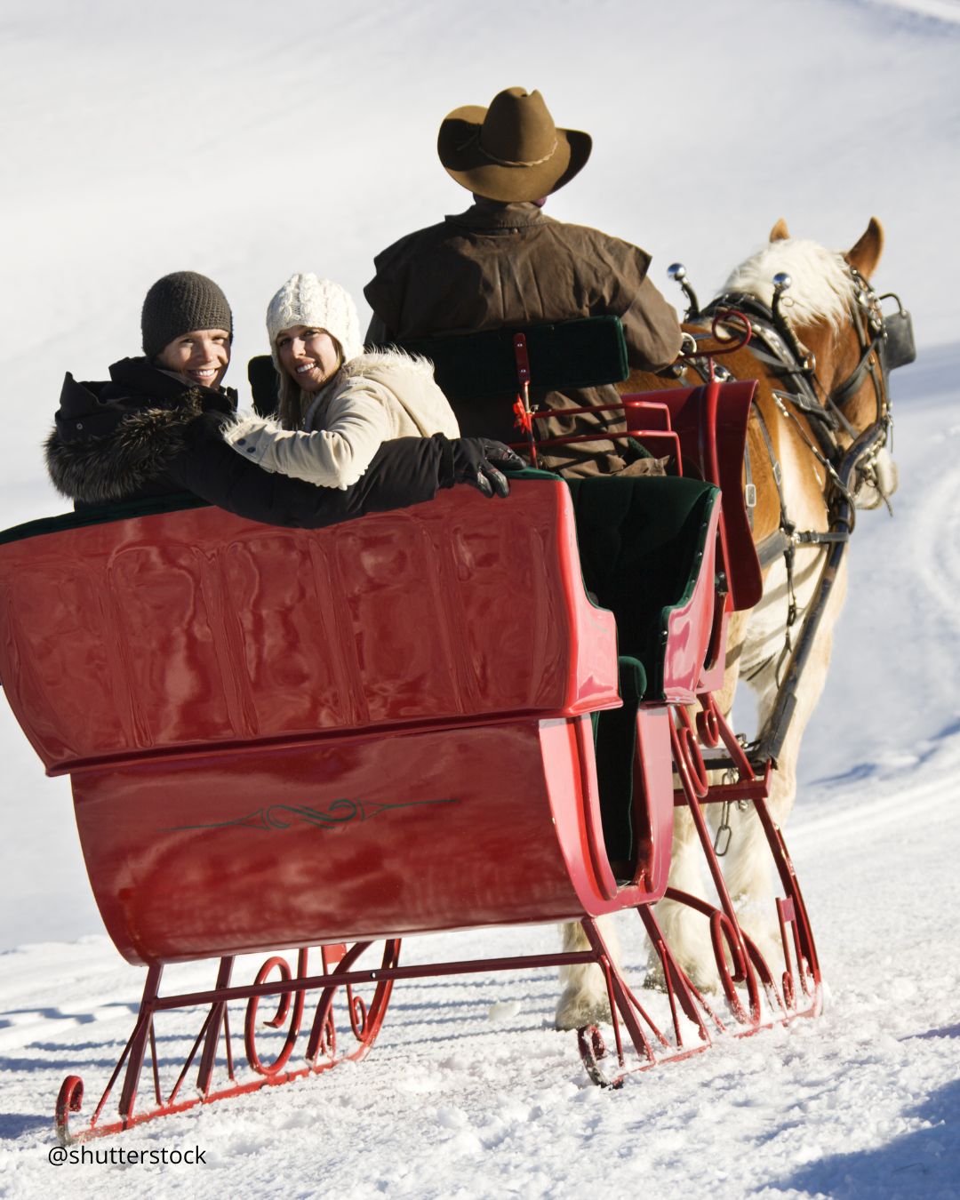 winter wedding photo ideas brides on sleigh