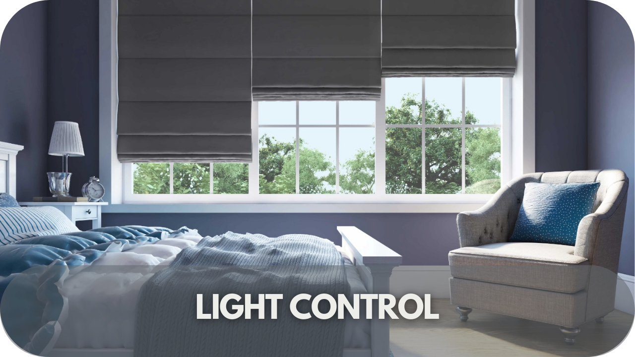 importance of light control when selecting designer blinds for different lighting needs.