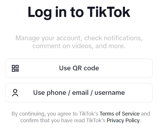 login to tiktok