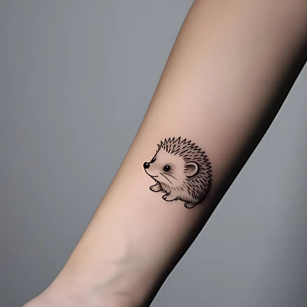 Origami Hedgehog Tattoo
