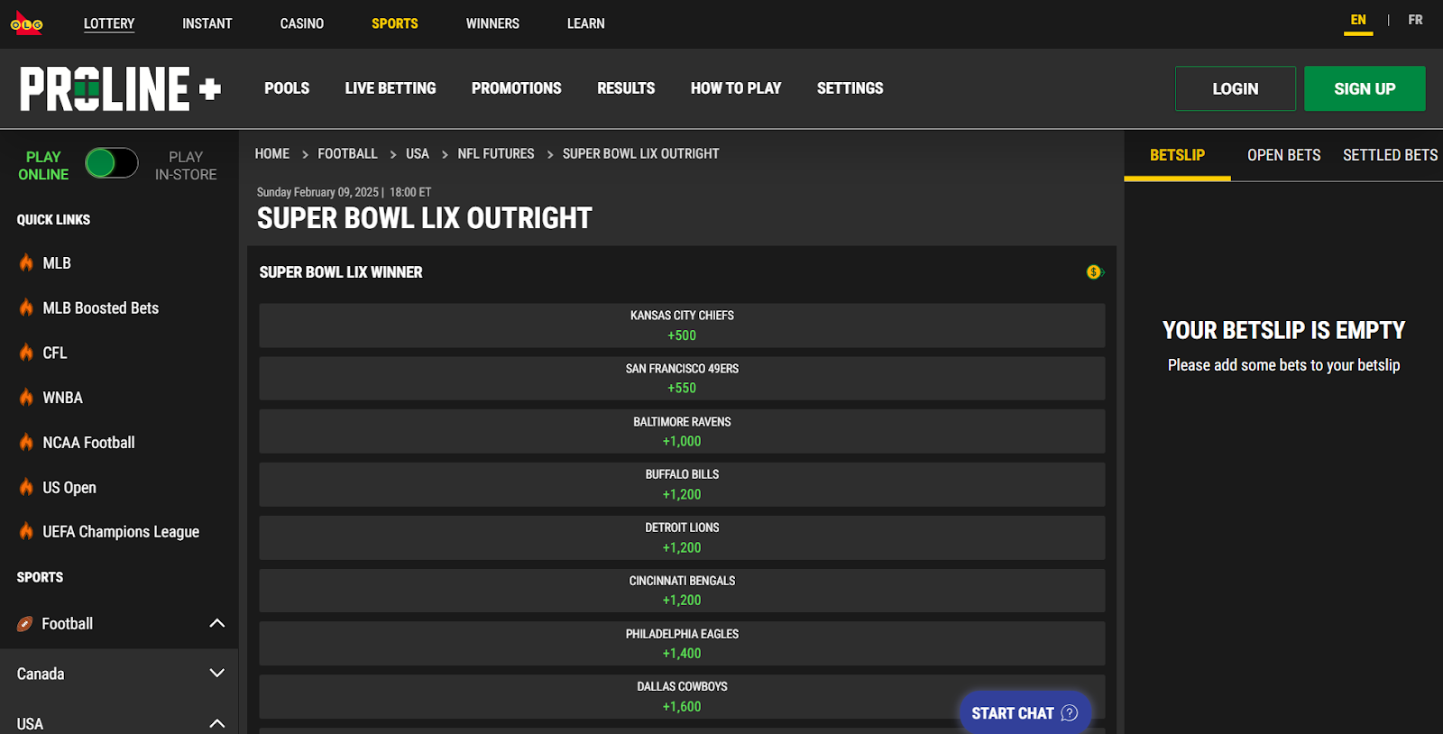 Proline+ NFL Predictions