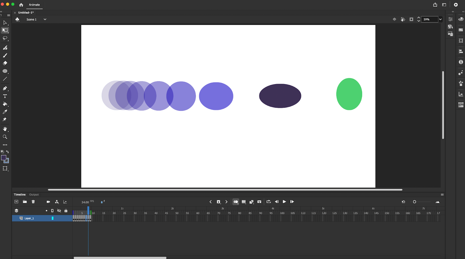 Animation with the ball squished to match the movement