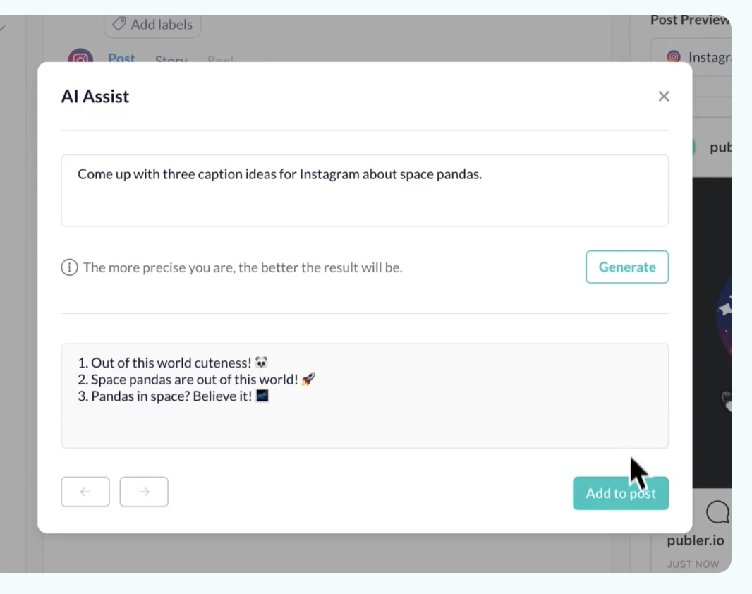 free AI social media management tool from publer