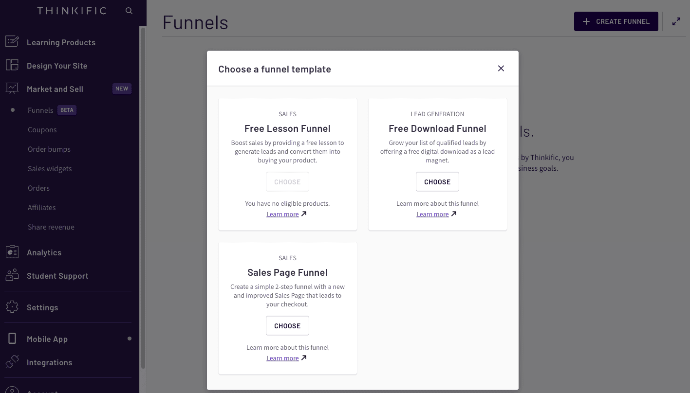 Free Lesson Funnel