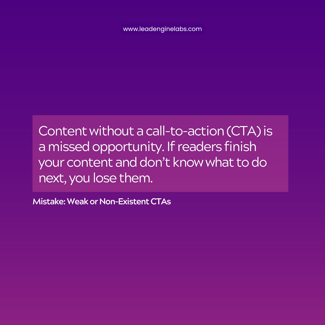 Mistake: Weak or Non-Existent CTAs