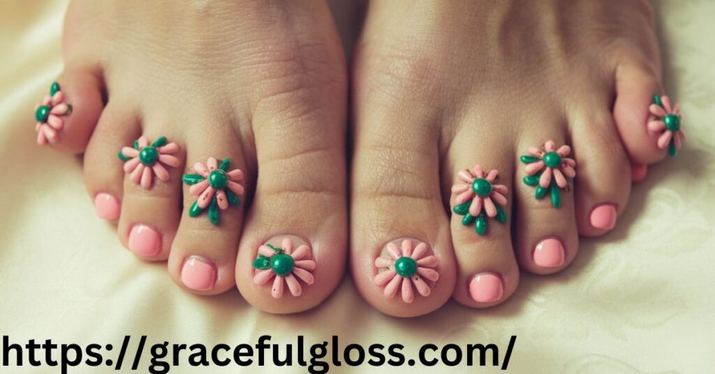 Floral Toe Nail Art