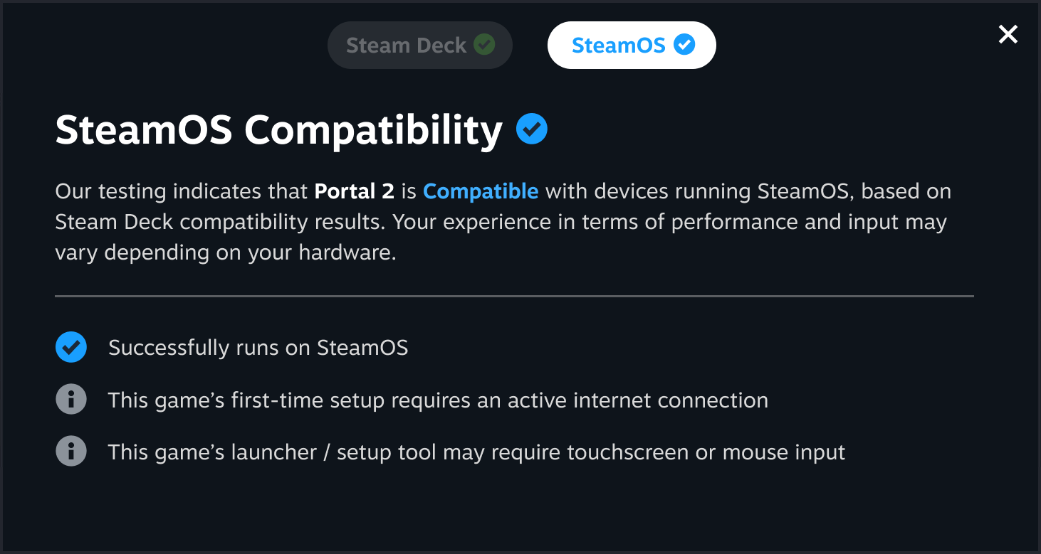 Steam OS compatibility.