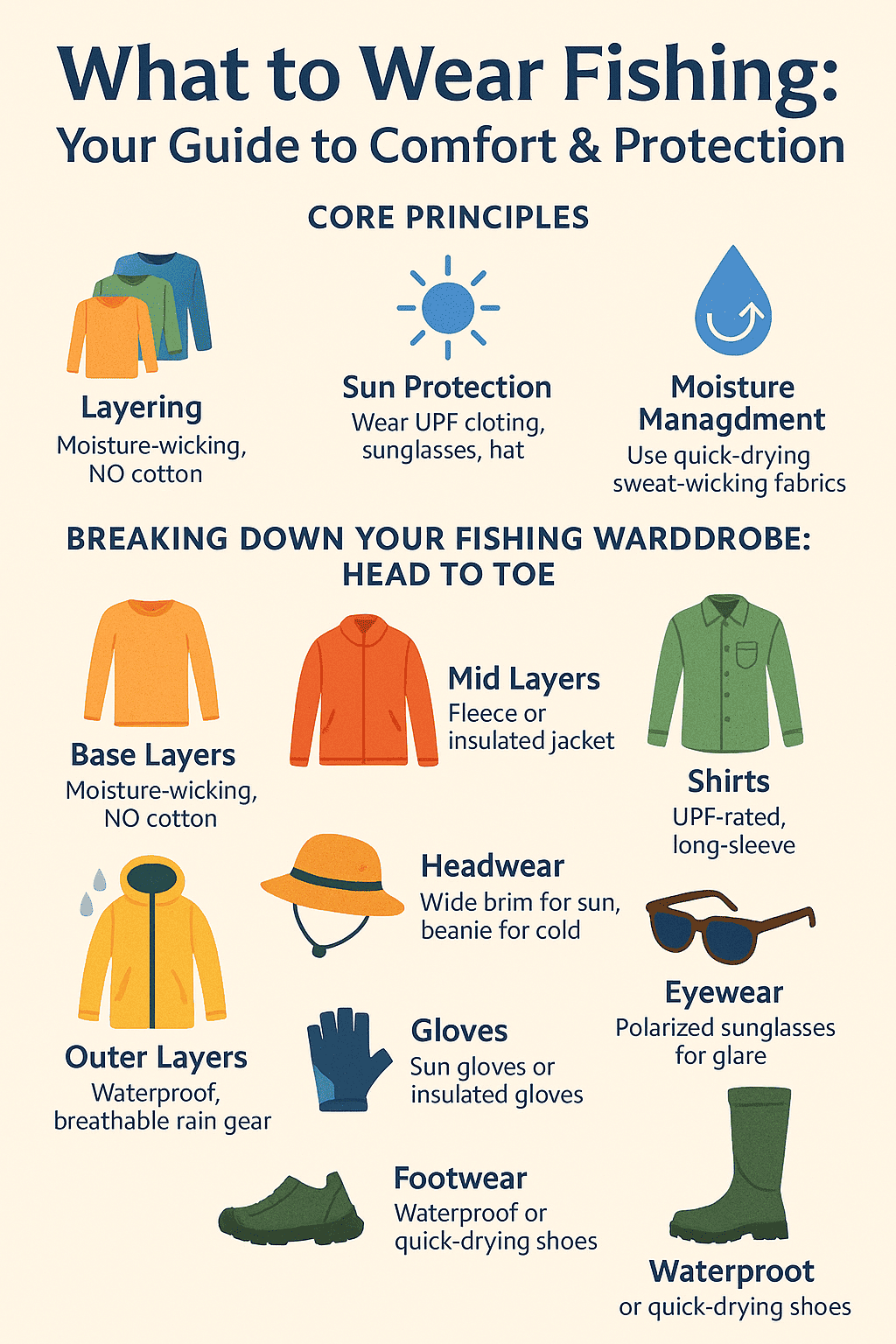 What to Wear Fishing: Your Guide to Comfort & Protection (Infographics)