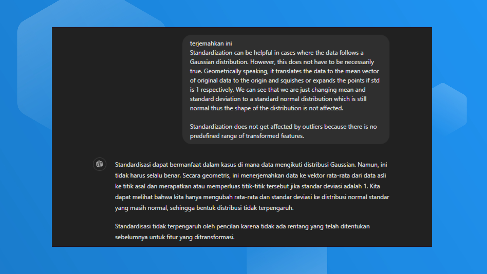 Figure 5: Translation results from English to Indonesian containing standard words.