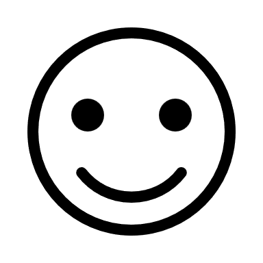 Smiling face outline with solid fill