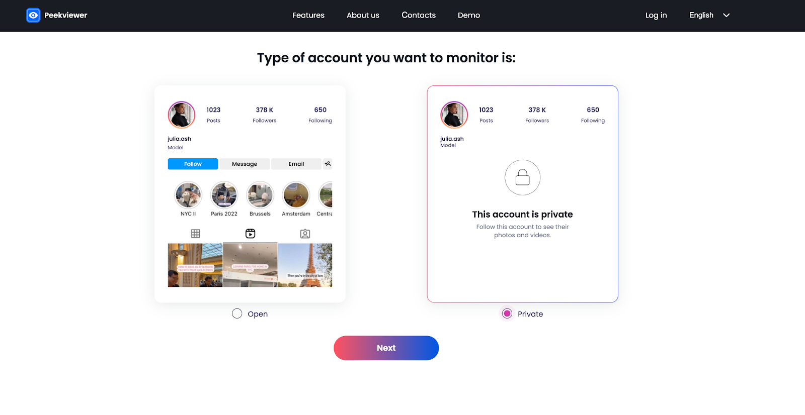 How to use Peekviewer Instagram tagged photo viewer: account creation